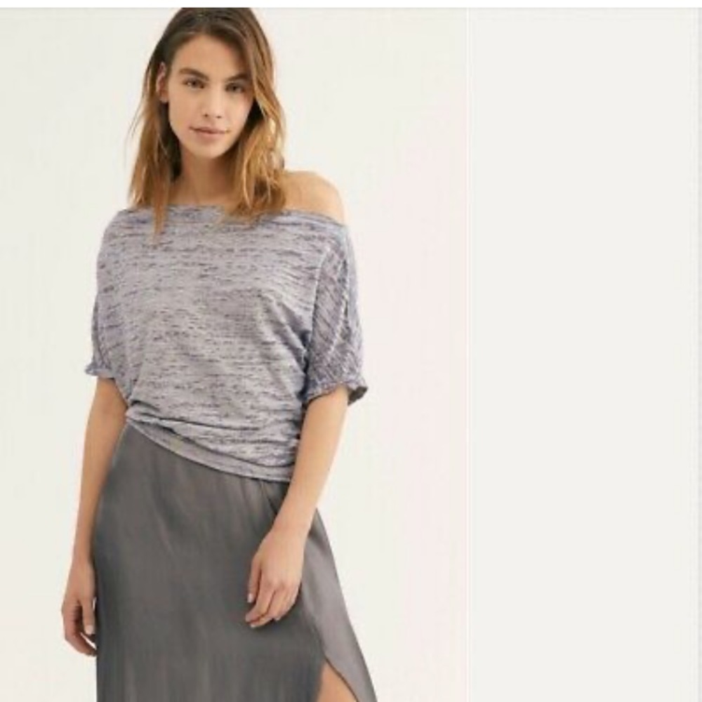 2/20 Free people Astrid convertible neck t shirt